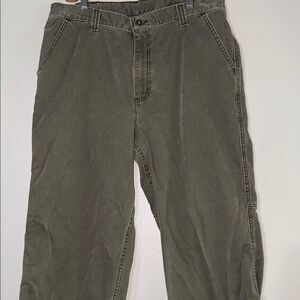 Vintage Lee Dungarees Green Chinos with Washed Cotton Texture